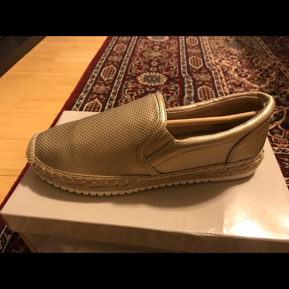 Marc Fisher Barbora Flat Golden Espadrille